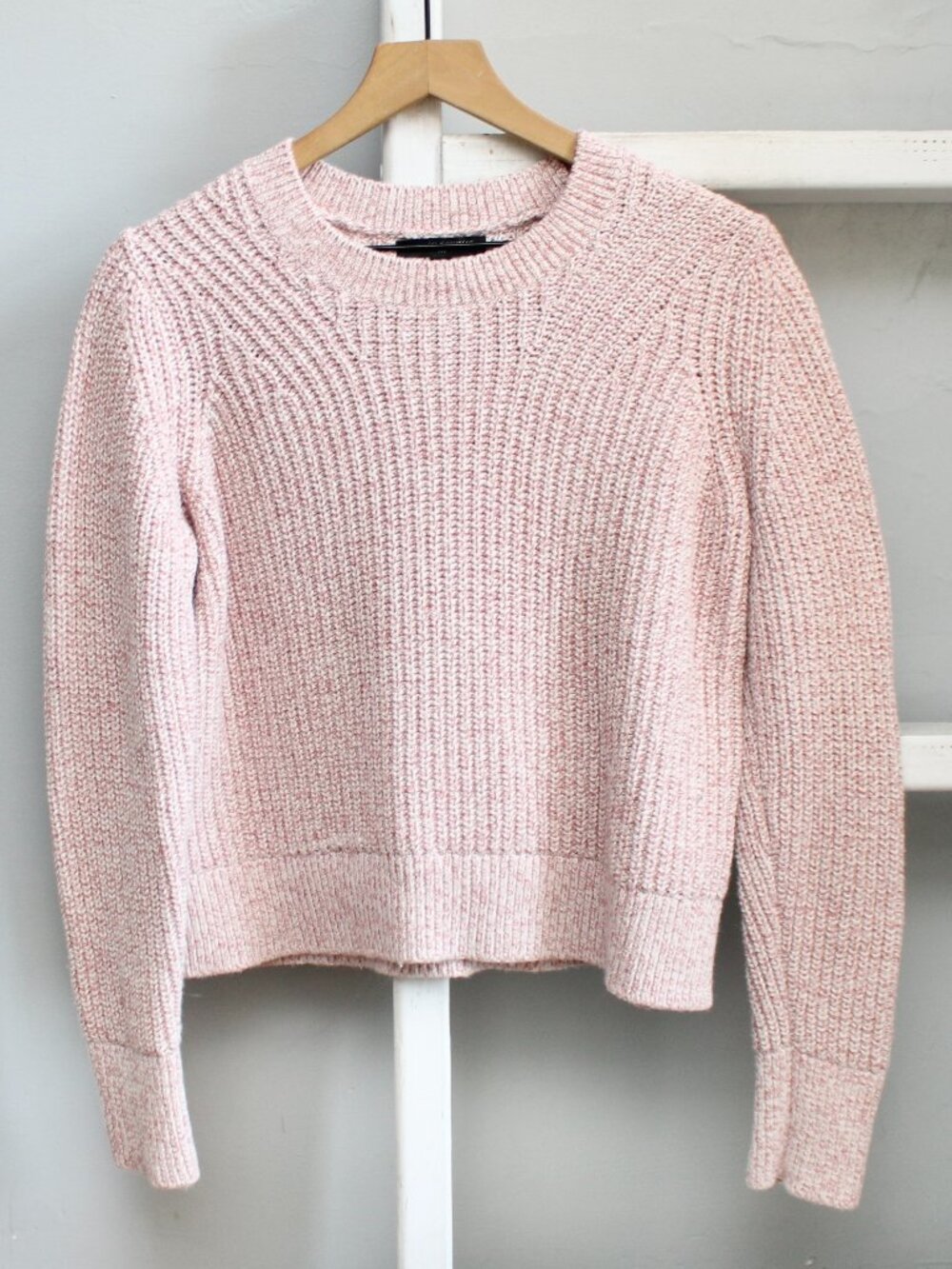 Banana Republic Marled Pale Pink Knit Boxy Fit Crewneck Sweater Size Small